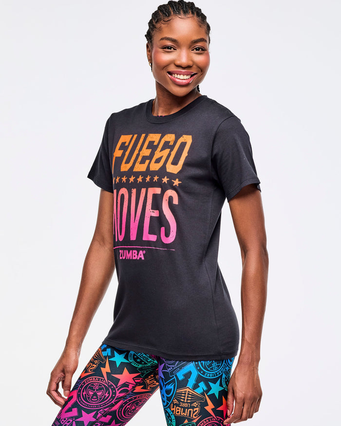 Bold Black # Zumba Libre Crew Neck Tee - Bold Black