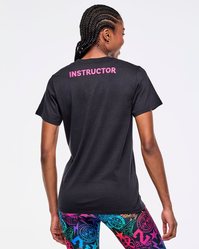 Bold Black # Zumba Libre Crew Neck Tee - Bold Black