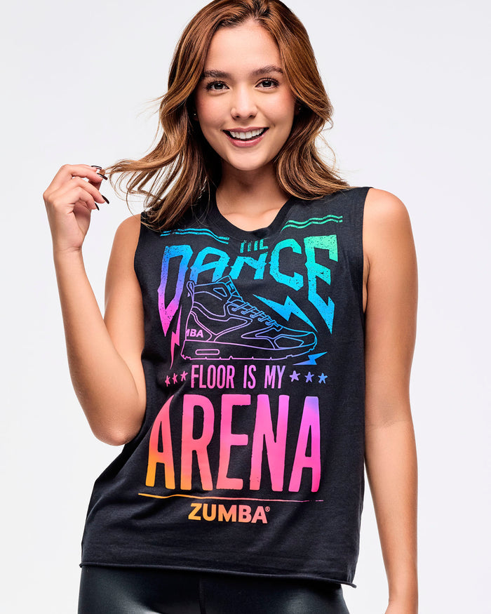 Bold Black # Zumba Libre Crew Neck Muscle Tank