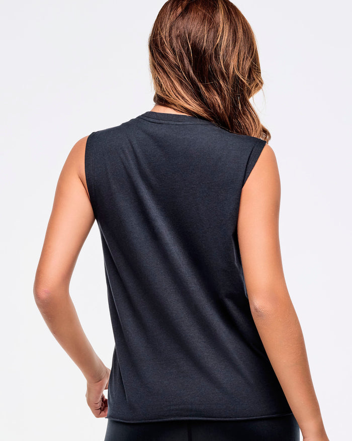 Bold Black # Zumba Libre Crew Neck Muscle Tank
