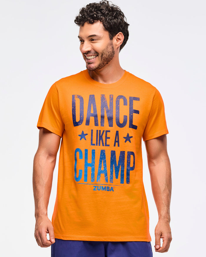 Orange Punch # Zumba Libre Crew Neck Tee - Orange Punch