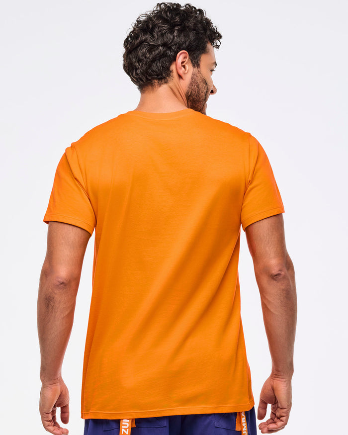 Orange Punch # Zumba Libre Crew Neck Tee - Orange Punch