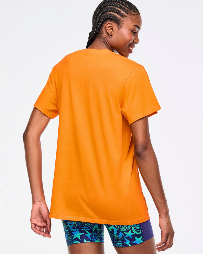 Orange Punch # Zumba Libre Crew Neck Tee - Orange Punch