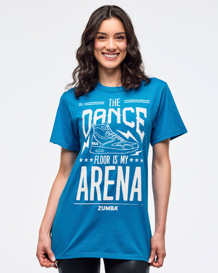 Peek-A-Blue # Zumba Libre Crew Neck Tee - Peek-A-Blue