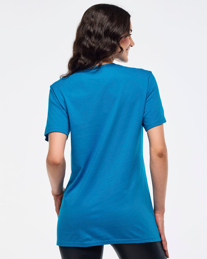 Peek-A-Blue # Zumba Libre Crew Neck Tee - Peek-A-Blue