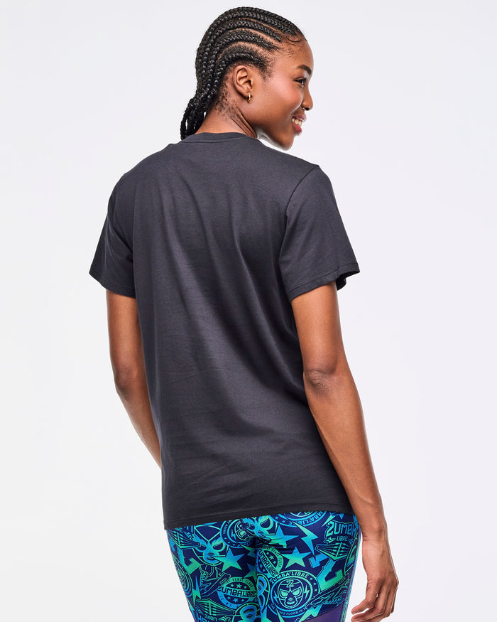 Bold Black # Zumba Libre Crew Neck Tee 2.0 - Bold Black