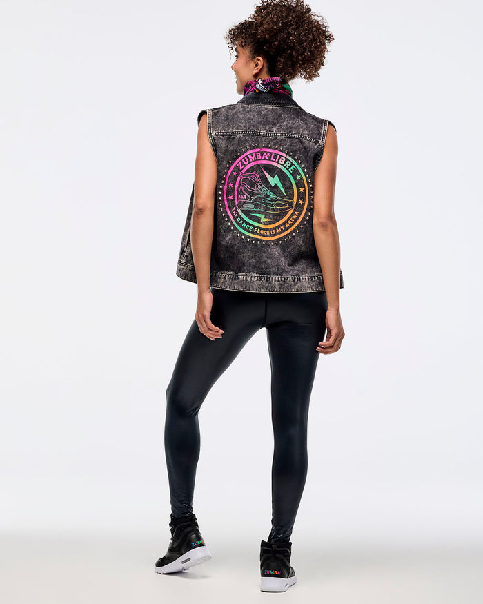 Bold Black # Zumba Libre Denim Vest