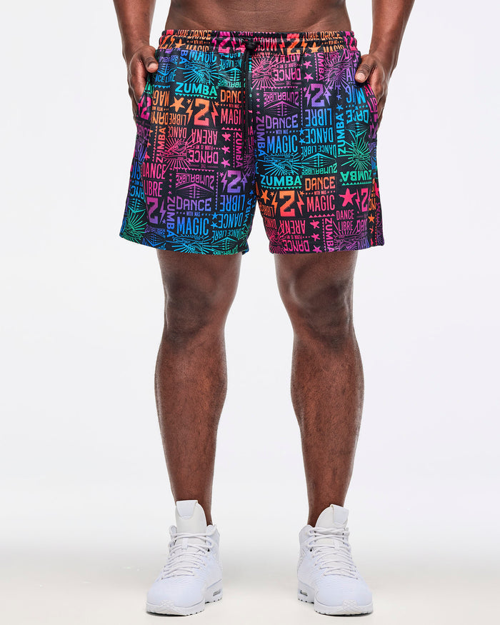 Black/Pink # Zumba Libre Men's Mesh Shorts