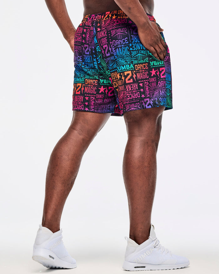 Black/Pink # Zumba Libre Men's Mesh Shorts