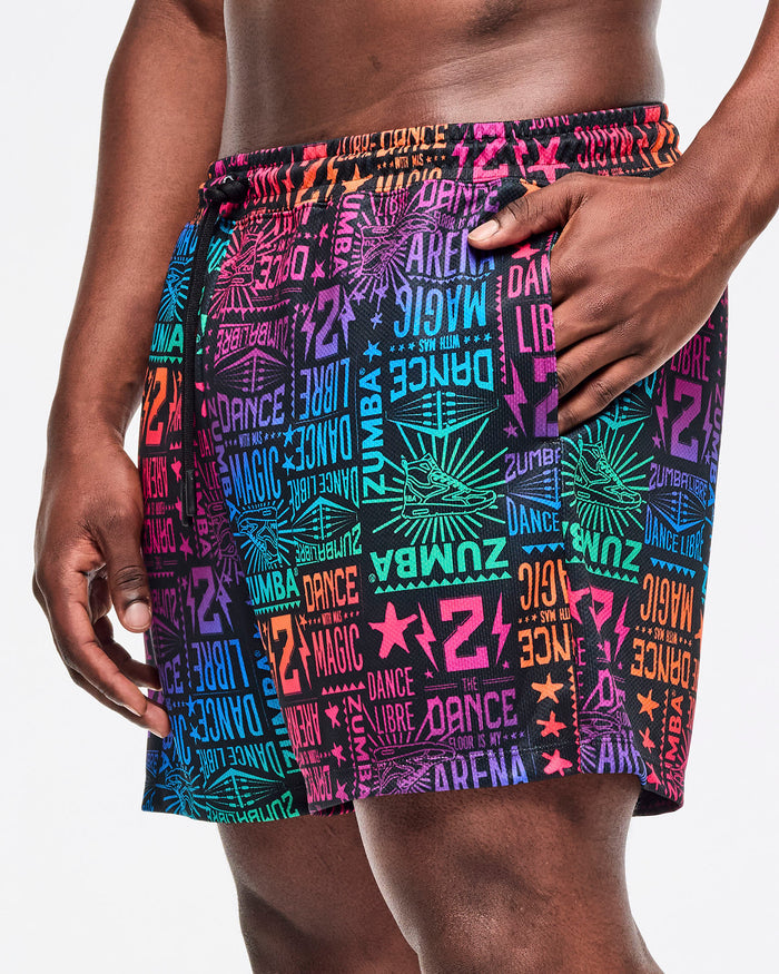 Black/Pink # Zumba Libre Men's Mesh Shorts