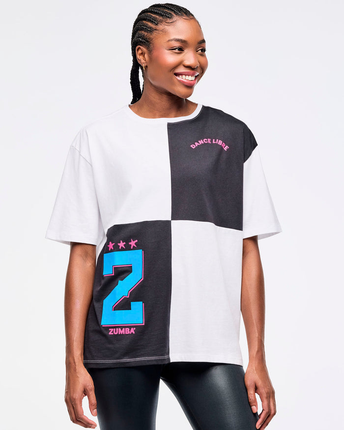 Wear It Out White # Zumba Libre Men's Oversized Crew Neck Tee