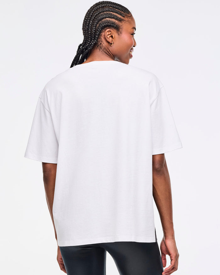 Wear It Out White # Zumba Libre Men's Oversized Crew Neck Tee