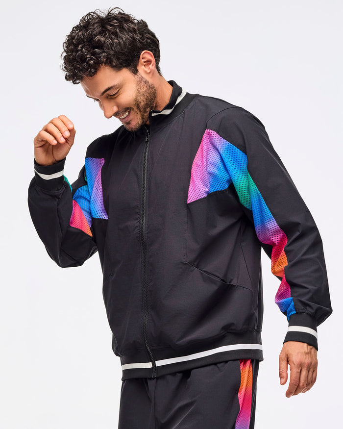 Bold Black # Zumba Libre Men's Oversized Dolman Track Jacket