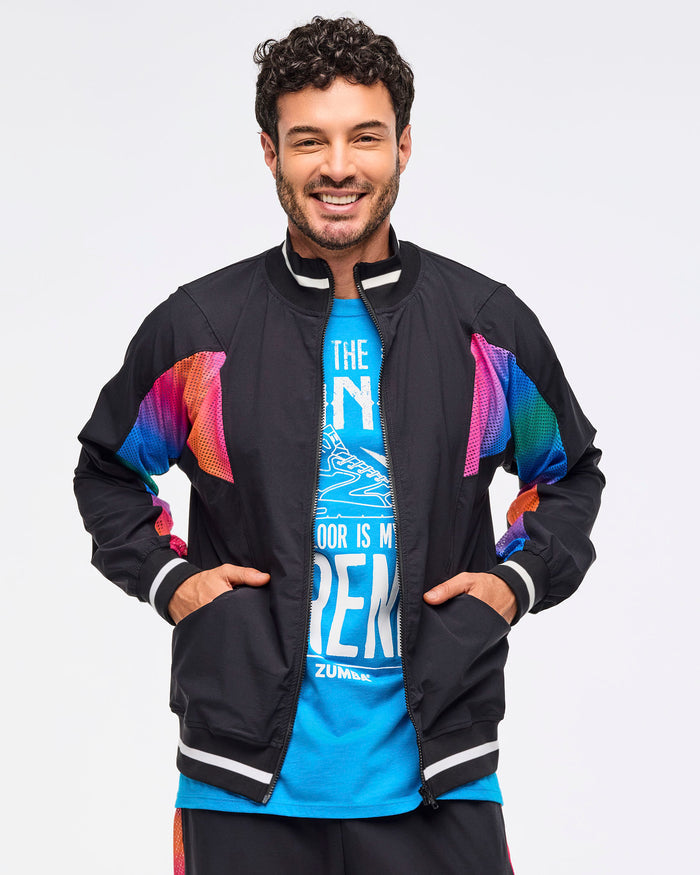 Bold Black # Zumba Libre Men's Oversized Dolman Track Jacket