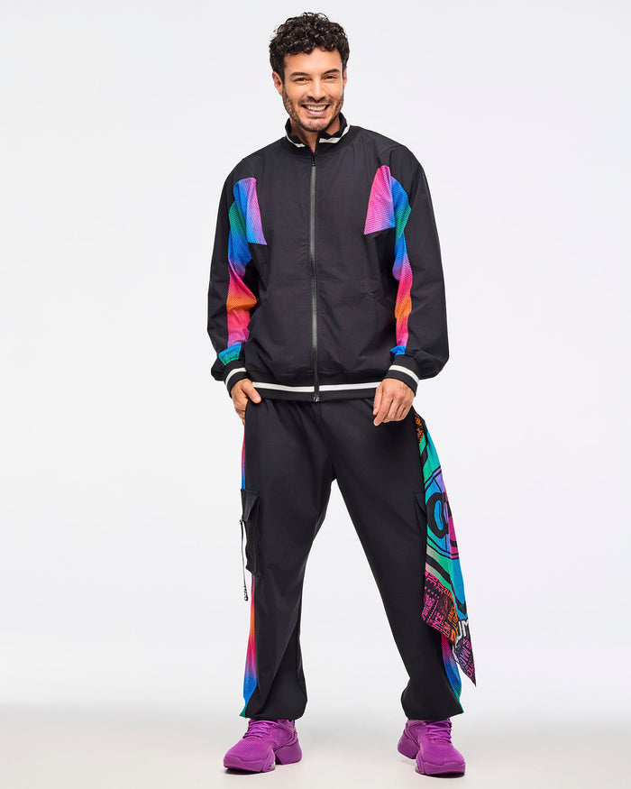 Bold Black # Zumba Libre Men's Oversized Dolman Track Jacket