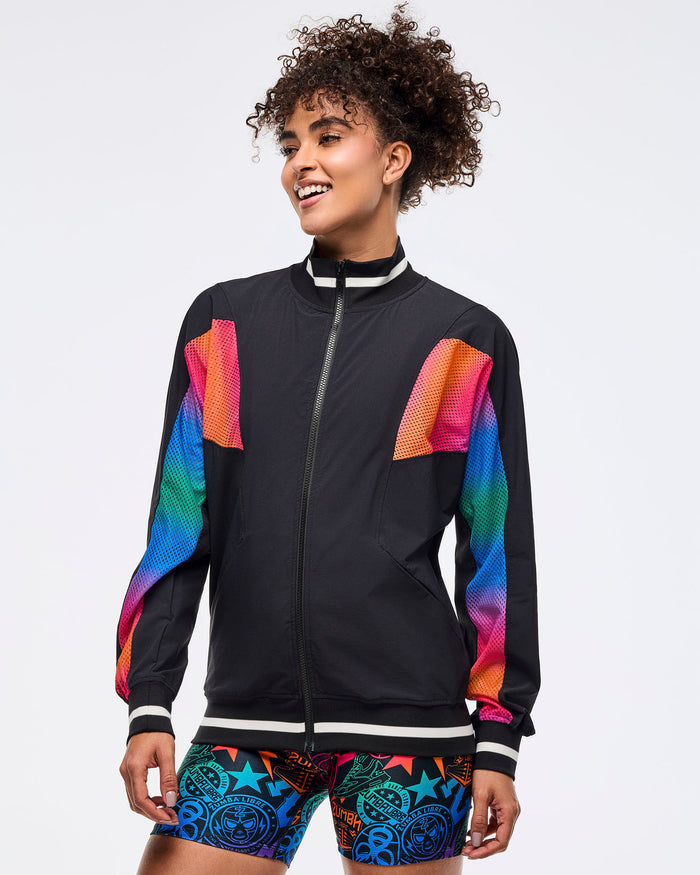 Bold Black # Zumba Libre Men's Oversized Dolman Track Jacket