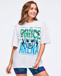 Wear It Out White # Zumba Libre Oversized Drop Shoulder Tee