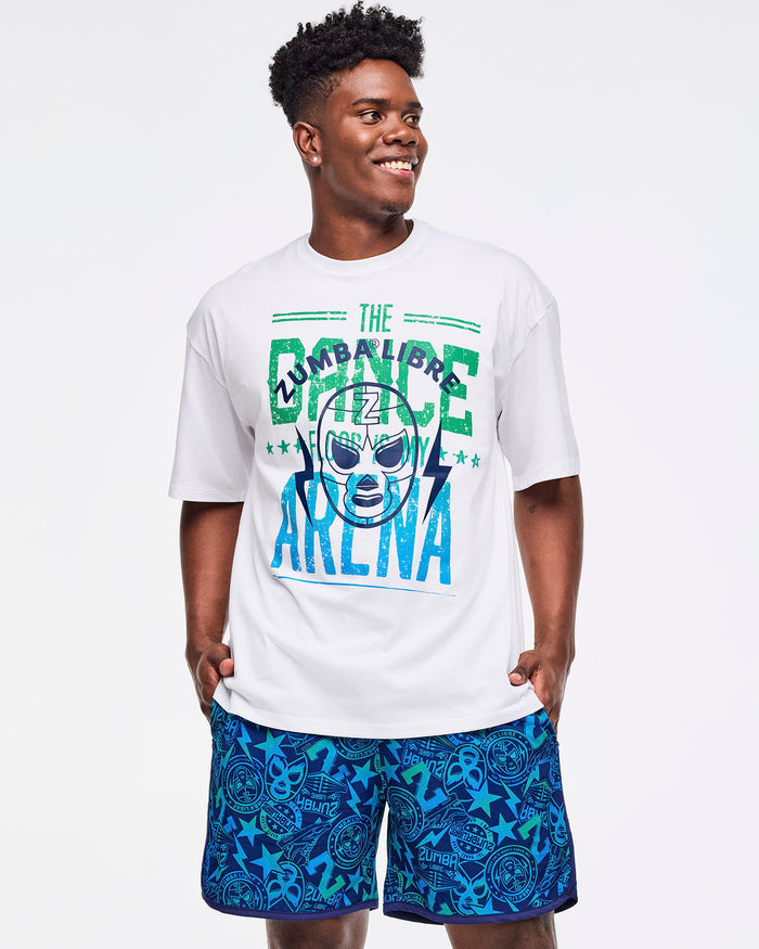 Wear It Out White # Zumba Libre Oversized Drop Shoulder Tee