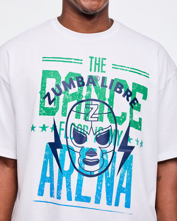 Wear It Out White # Zumba Libre Oversized Drop Shoulder Tee