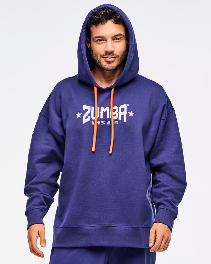Soft Navy # Zumba Libre Pullover Hoodie With Side Vents