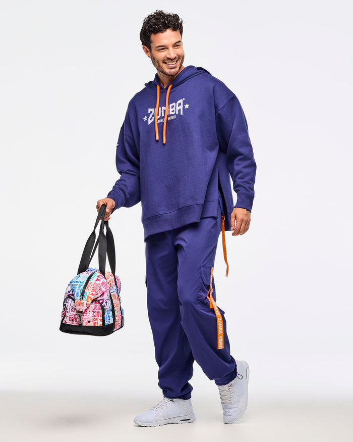 Soft Navy # Zumba Libre Pullover Hoodie With Side Vents
