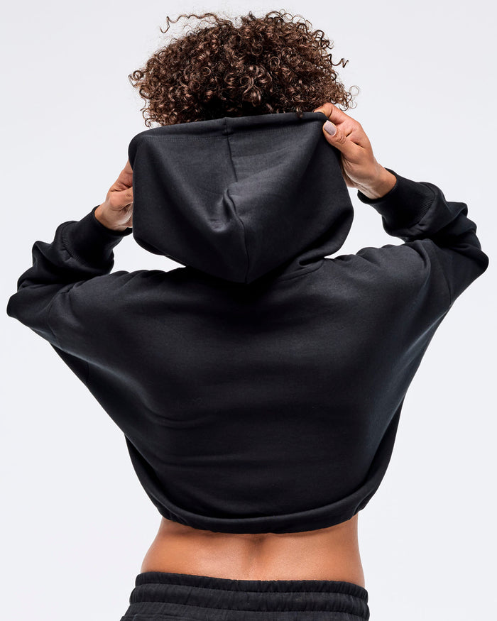 Bold Black # Zumba Libre Ultra Crop Pullover Hoodie