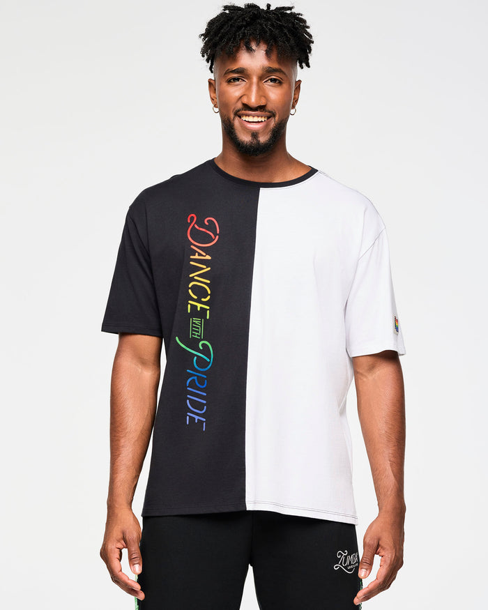 Bold Black # Zumba Men's Oversized Crew Neck Tee