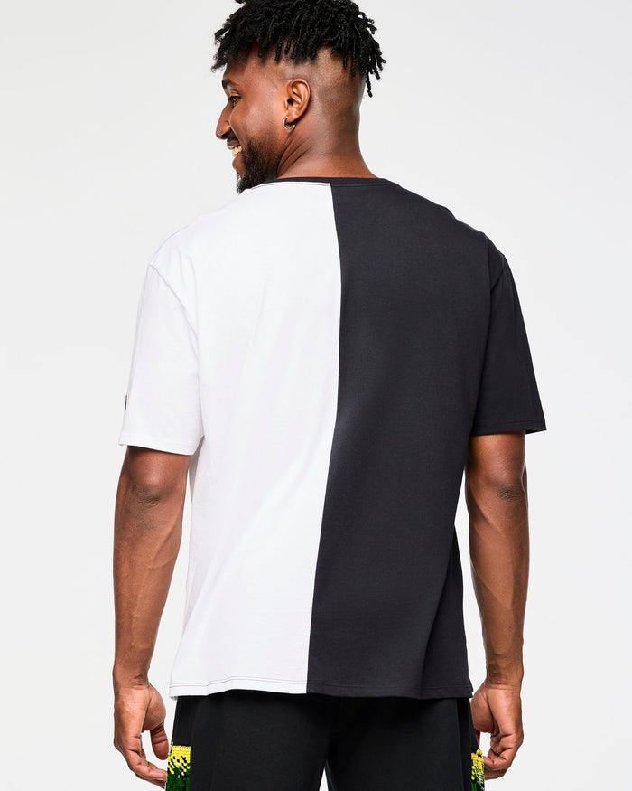 Bold Black # Zumba Men's Oversized Crew Neck Tee