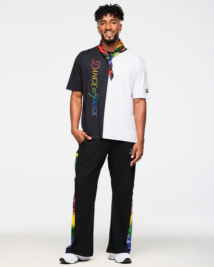 Bold Black # Zumba Men's Oversized Crew Neck Tee