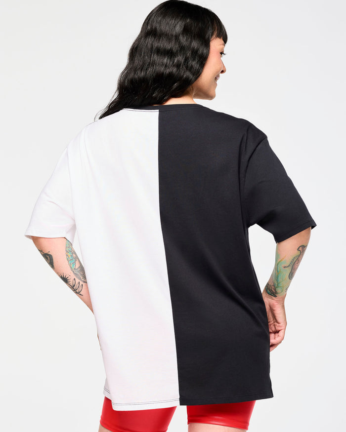 Bold Black # Zumba Men's Oversized Crew Neck Tee