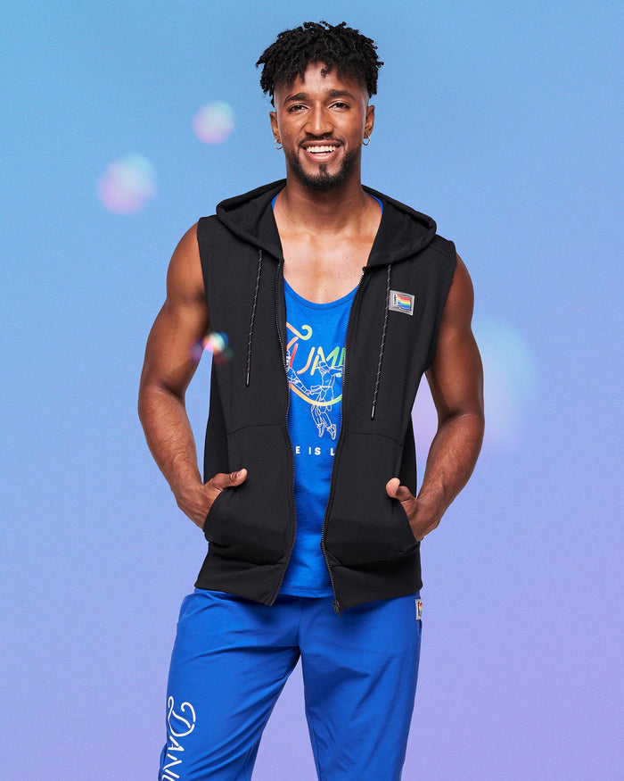 Zumba Men's Sleeveless Zip Up Hoodie