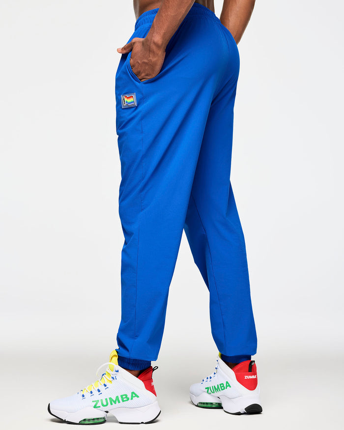 Surfs Up Blue # Zumba Men's Woven Track Pants