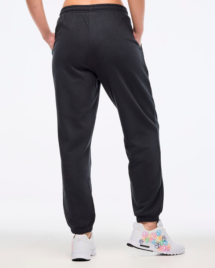 Bold Black # Zumba Multicolor Logo Slouch Sweatpants