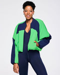 Green Light # Zumba Out Loud Color Blocked Raglan Puffer Jacket