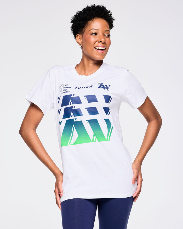 Wear It Out White # Zumba Out Loud Crew Neck Tee - White
