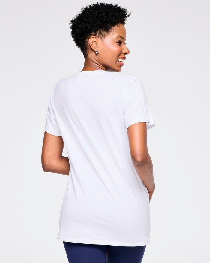 Wear It Out White # Zumba Out Loud Crew Neck Tee - White