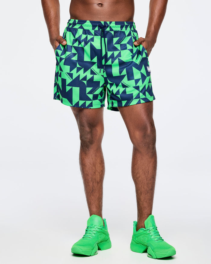 Navy/Green # Zumba Out Loud Men's Mesh Shorts