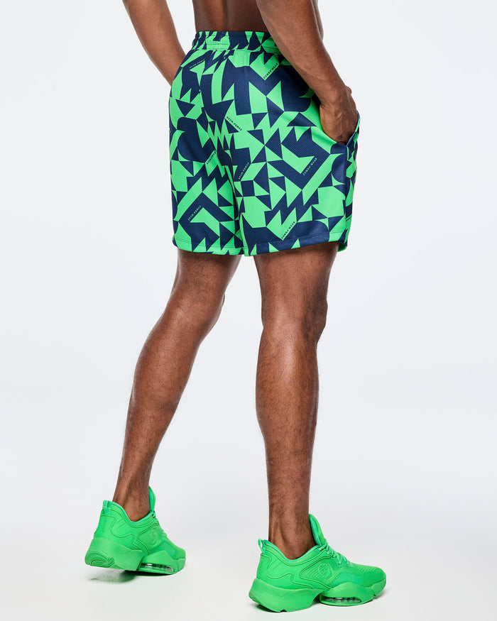 Navy/Green # Zumba Out Loud Men's Mesh Shorts