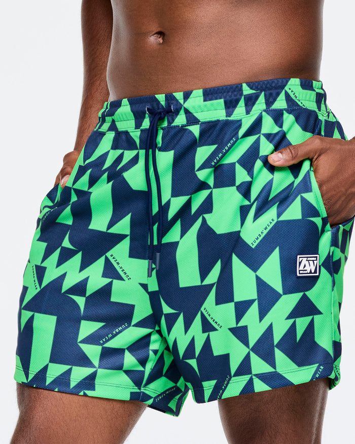Navy/Green # Zumba Out Loud Men's Mesh Shorts
