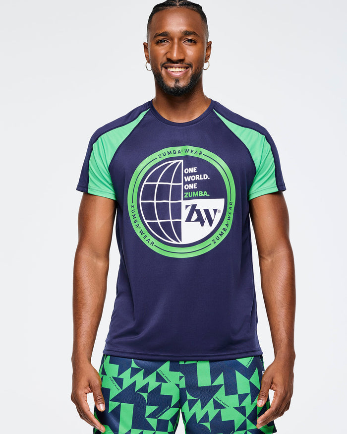 Let's Go Indigo # Zumba Out Loud Men's Raglan Crew Neck