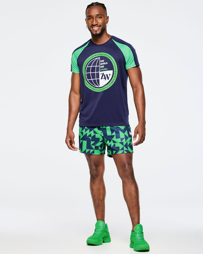 Let's Go Indigo # Zumba Out Loud Men's Raglan Crew Neck
