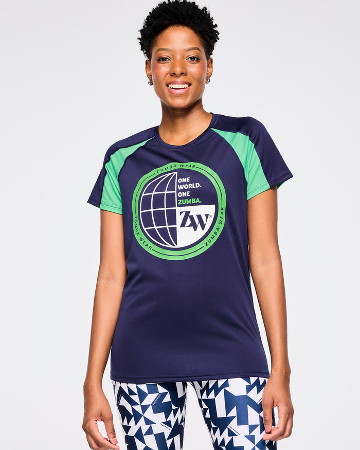 Let's Go Indigo # Zumba Out Loud Men's Raglan Crew Neck