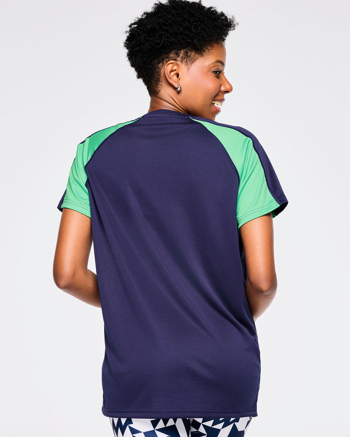 Let's Go Indigo # Zumba Out Loud Men's Raglan Crew Neck