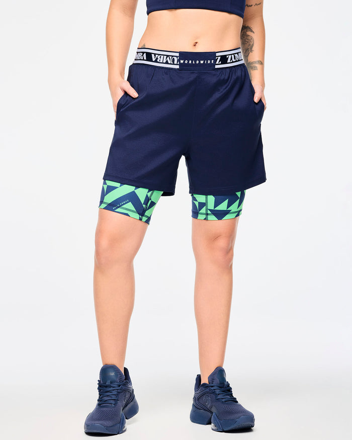 Let's Go Indigo # Zumba Out Loud Men's Shorts With Inner Liner