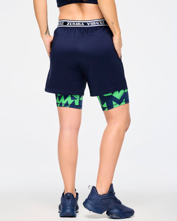 Let's Go Indigo # Zumba Out Loud Men's Shorts With Inner Liner