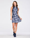 Navy/White # Zumba Out Loud Mock Neck Sleeveless Dress