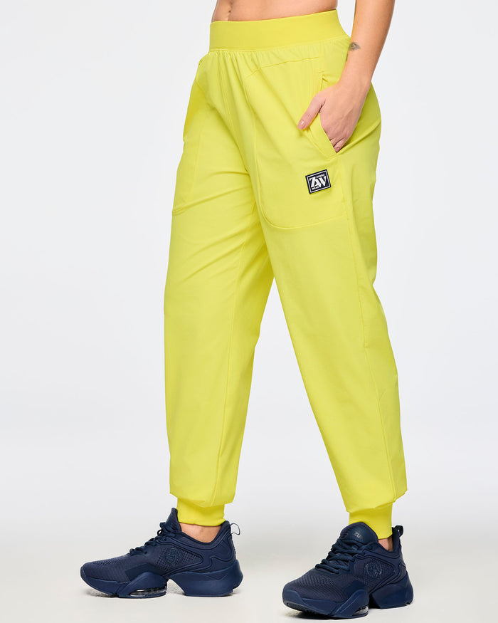 Lemon # Zumba Out Loud Stretch Woven Slim Ankle Joggers