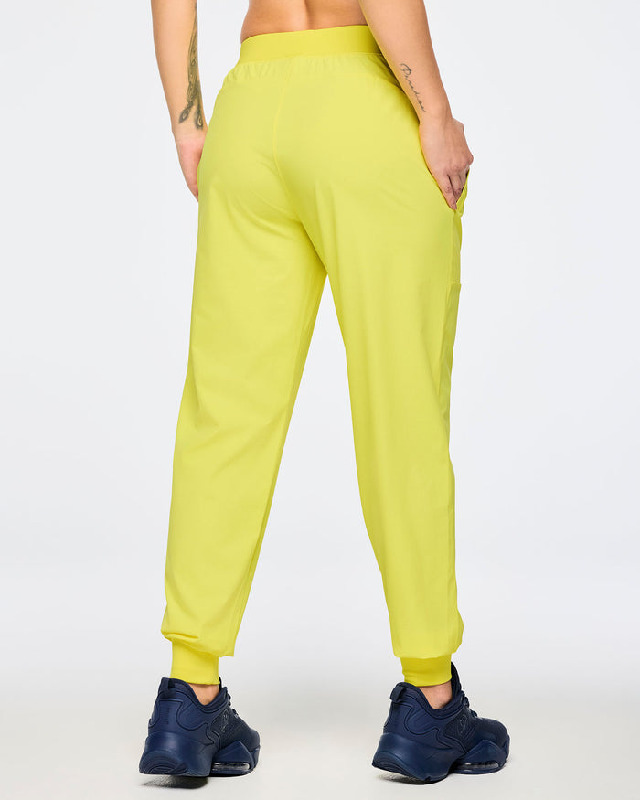 Lemon # Zumba Out Loud Stretch Woven Slim Ankle Joggers