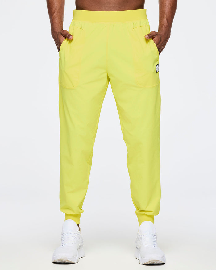 Lemon # Zumba Out Loud Stretch Woven Slim Ankle Joggers