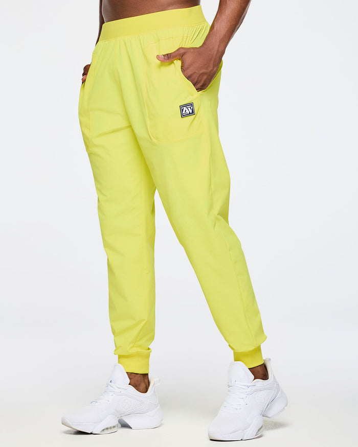 Lemon # Zumba Out Loud Stretch Woven Slim Ankle Joggers